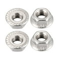 thumbnail image 5 of 5/16 Thread 304 Stainless Steel Hexagon Flange Lock Nuts Silver Tone, 4Pcs, 5 of 5