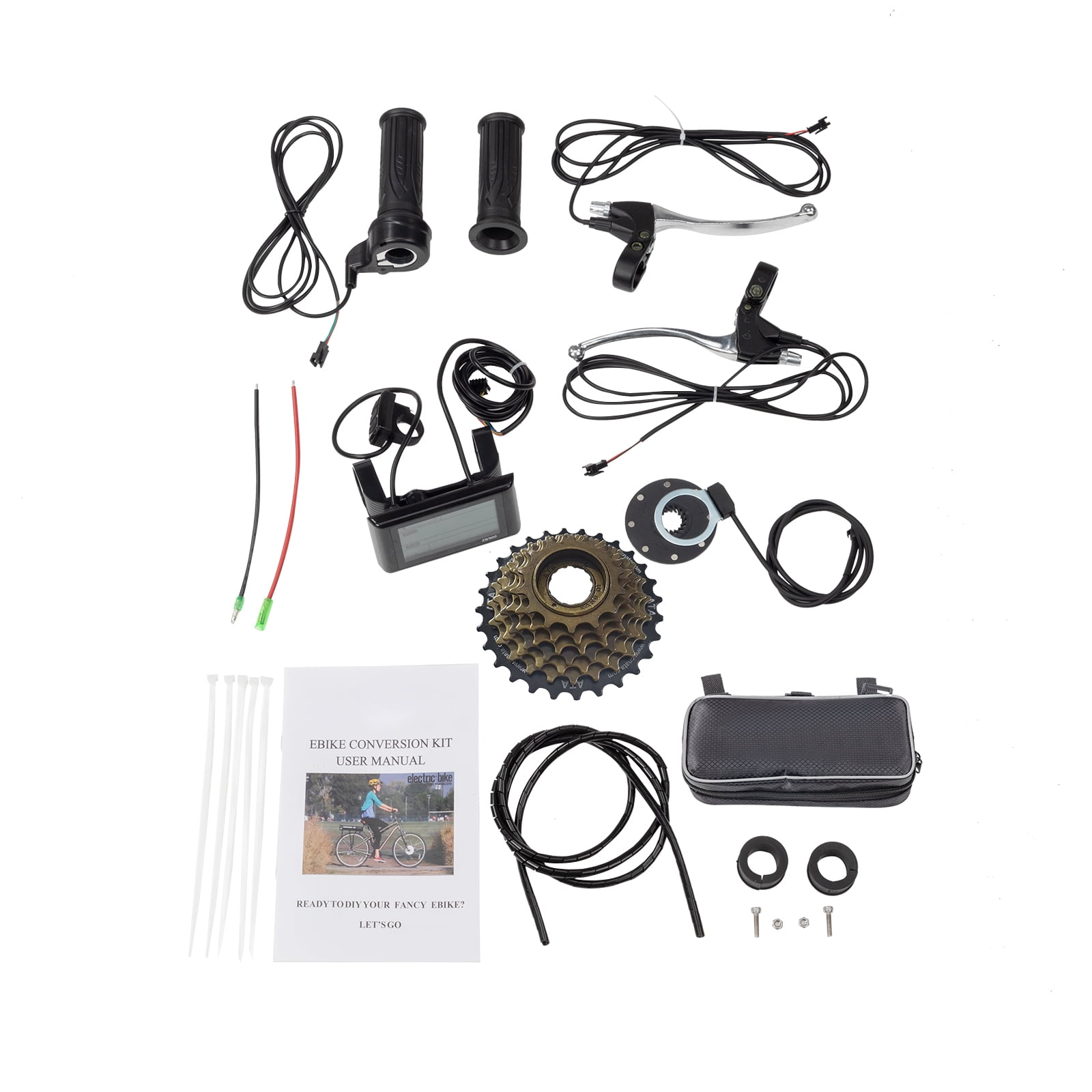 Zimtown Electric Bicycle Motor Kit 48V 1000W 26"x1.95" Rear Wheel Powerful Motor E-Bike Conversion Kit w/LCD Display Flywheel