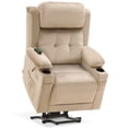 thumbnail image 6 of MCombo Lay Flat Triple Motor Power Lift Recliner Chair for Elderly, Adjustable Headrest, Fabric(Beige), 6 of 9