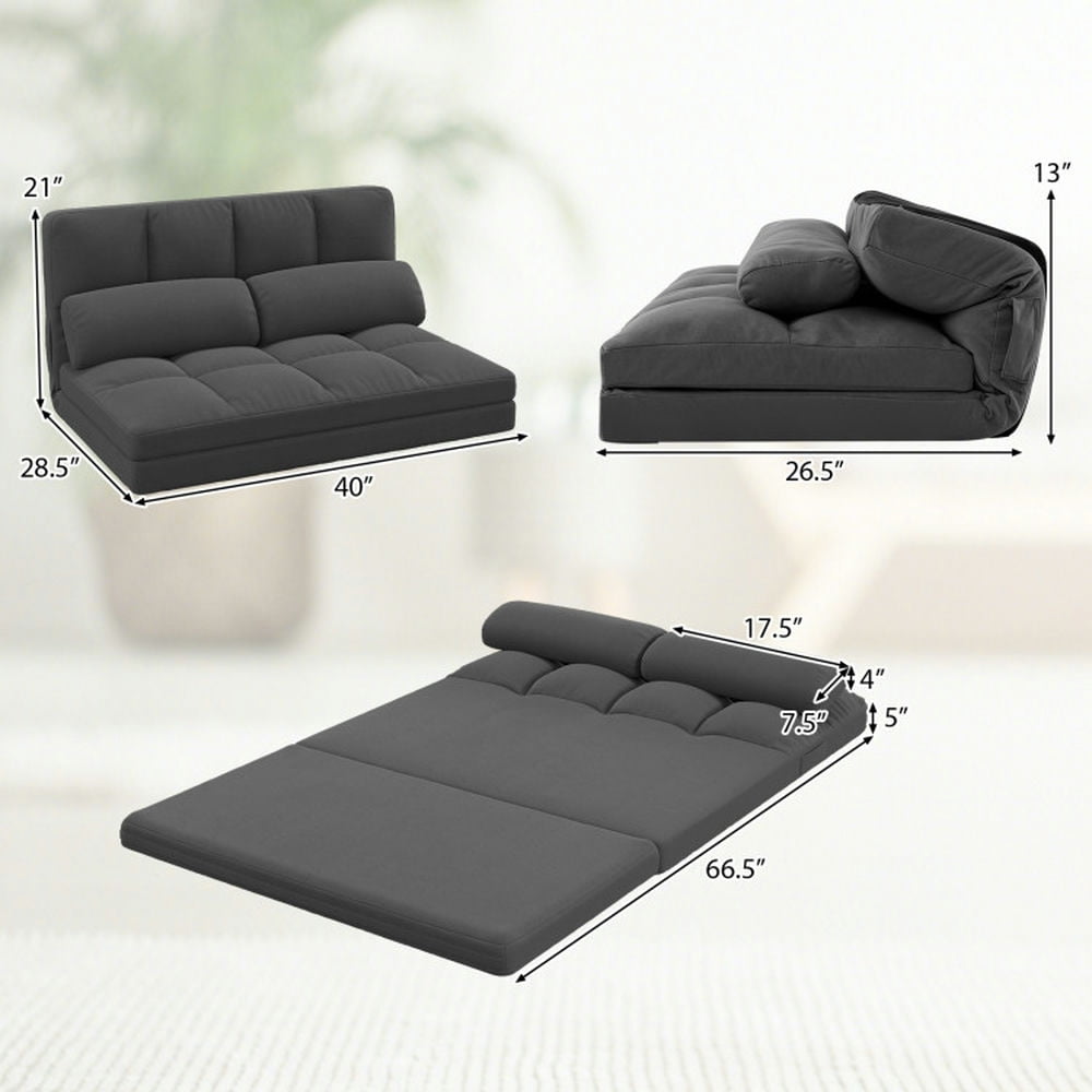 Finihen Floor Sofa, Adjustable Folding Floor Sofa Bed, Floor Sofa Bed with 6 Positions Adjustable Backrest Skin-friendly Velvet Cover, for Living Room, Bedroom, Dark Gray Finihen Floor Sofa, Adjustable Folding Floor Sofa Bed, Floor Sofa Bed with 6 Positions Adjustable Backrest Skin-friendly Velvet Cover, for Living Room, Bedroom, Dark Gray