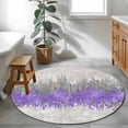 thumbnail image 3 of Purple Grey Abstract Round Area Rug 3.3Ft Washable Circle Rugs for Dining Room Table, Gradient Geometric Graffiti Modern Art Non-Slip Carpet Floor Mats Indoor Outdoor Carpet Runner Home Decor, 3 of 8