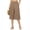 Camel, variant on Capri Pants for Women Straight Leg Elastic Waisted Casual Cropped Pants Loose Fit Solid Button Front Summer Trousers with Pockets Camel 2XL