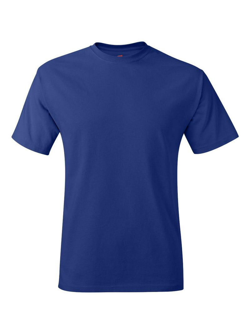 Hanes Men's Heavyweight Short Sleeve T-Shirt - Deep Royal, XL - 5.2 Oz. Cotton Tee