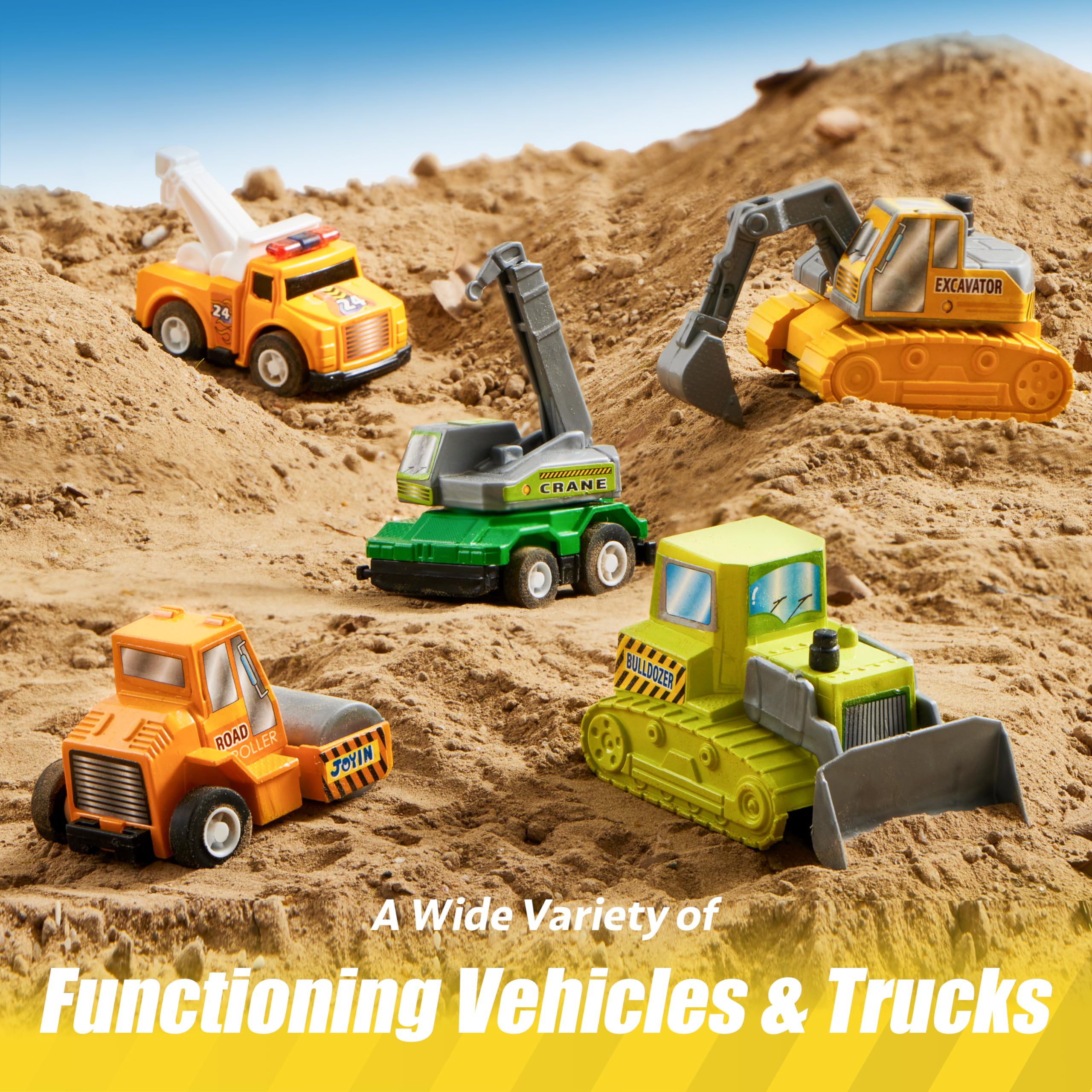 Joyfy 18-Piece Friction Pull Back Toy Vehicles Set photo 3