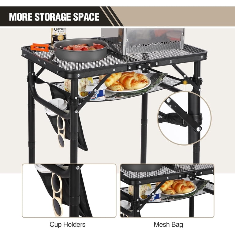 Redcamp Folding Grill Table, 3-Height Adjustable photo 5