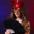 thumbnail image 3 of Neinkie Face Cover Glowing Feather Colorful Light Plastic Portable Luminescent Face Cover for Halloween, 3 of 7