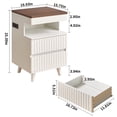 thumbnail image 2 of ABOURT Modern Oak Nightstand with Charging Station and Secure Storage Drawer, Bedside Table with 2 Drawers and Open Shelf for Bedroom and Living Room, 2 of 9