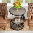 thumbnail image 5 of Tribesigns Round End Table, 2 Tiers Wood Side Table with Storage Shelf, 5 of 8