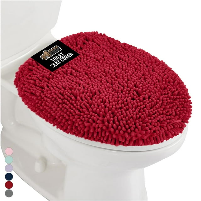 Tapa de inodoro GORILLA GRIP Soft Chenille Red 49,5 x 47 cm