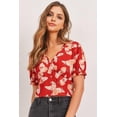 thumbnail image 3 of Butterfly Vneck Crop Smocked Back Waist M, 3 of 4