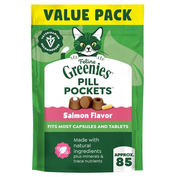 Feline Greenies Pill Pockets Salmon Cat Treats (Various Counts)