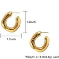 thumbnail image 2 of Thick Gold Chunky Hoop Earrings Lightweight Open Hoops For Women, 2 of 6