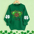 thumbnail image 2 of St Patricks Day Outfits for Women Four Leaf Clover Shirt Long Sleeve Casual Pullover Cute Crewneck Graphic Sweatshirt Irish Green Womens Tops, 2 of 5