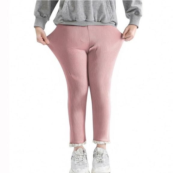 ATOGUTA Legging for Girls Size 6M-10 Cute Stretch Athletic Leggings Kids High Waisted Yoga Pants Pink