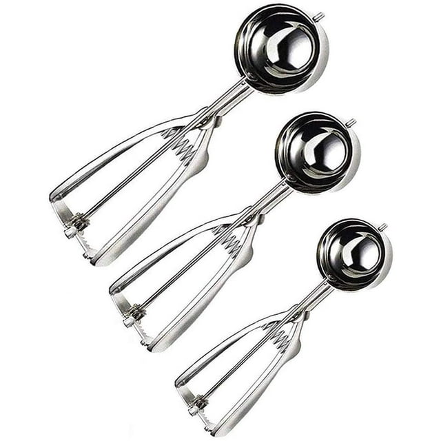 Cuillère à Crème Glacée, Cuillère à Biscuits, Cuillère à Crème Glacée Melon Baller en Acier Inoxydable pour Biscuits et Service de Crème Glacée, Sorbets, Raviolis de Toute Viande