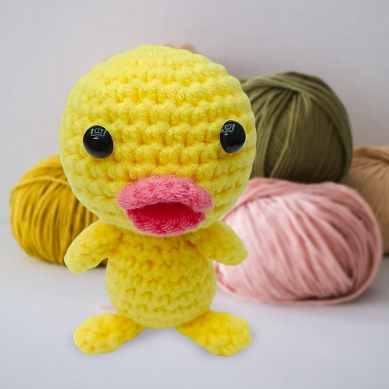 Crochet Set for Beginners, DIY Duck Hand Made Crocheting Crafts Make Your Own Doll Stuffed Toy Decorative for Teens Festival Gift, Size: 7cm-10cm