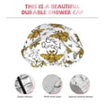 thumbnail image 5 of Easygdp Hohey Bee Golden2 Shower Caps for Women, Double Waterproof Layers Shower Cap, Quick Drying Bath Hair Cap Reusable, 5 of 9