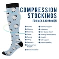 thumbnail image 2 of FORMRS Womens Knee High Socks Casual Long Thick Travel Daily Wear, 2 Pairs, Blue Sheep Pattern, 2 of 6