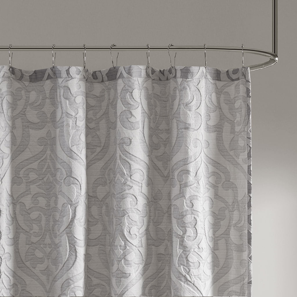 MAYEERTY Jacquard Shower Curtain, 72" x 72", Beige, Cotton