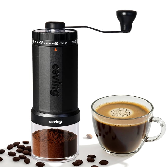 Molino de café manual CEVING de 60 g con muela cerámica y 40 ajustes