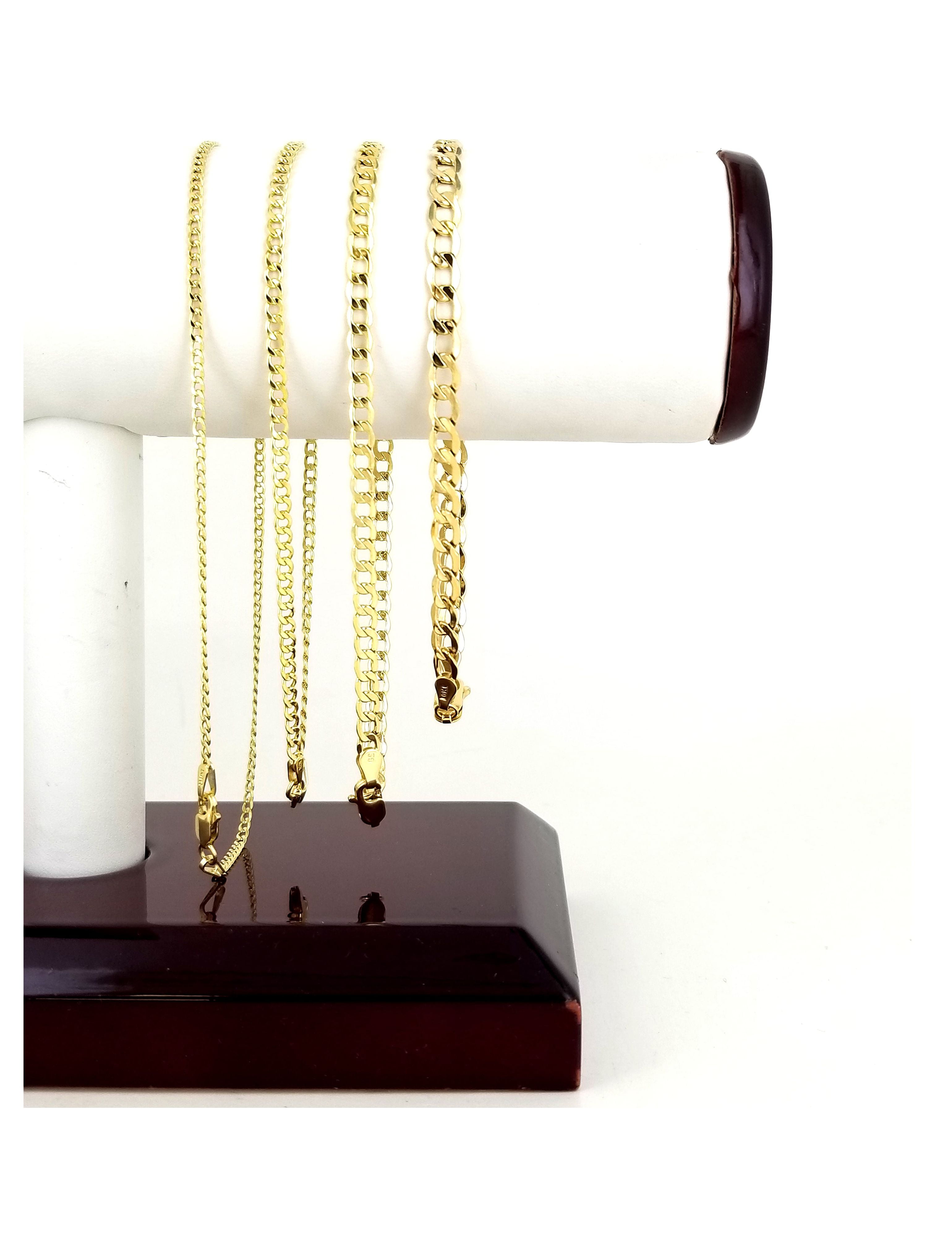 Real 10k Yellow Gold Hollow Cuban Men and Women Bracelet/Anklet 3.5mm , 8"
