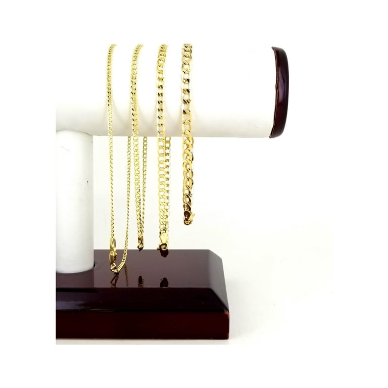 Real 10k Yellow Gold Hollow Cuban Men and Women Bracelet/Anklet 4.5 mm, 7" to 10"