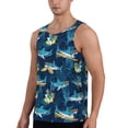 thumbnail image 2 of KLL Cartoon Surfer Sharks Print Men's Muscle Gym Workout Stringer Tank Tops Bodybuilding Fitness T-Shirts Tank Tops Men-XX-Large, 2 of 7