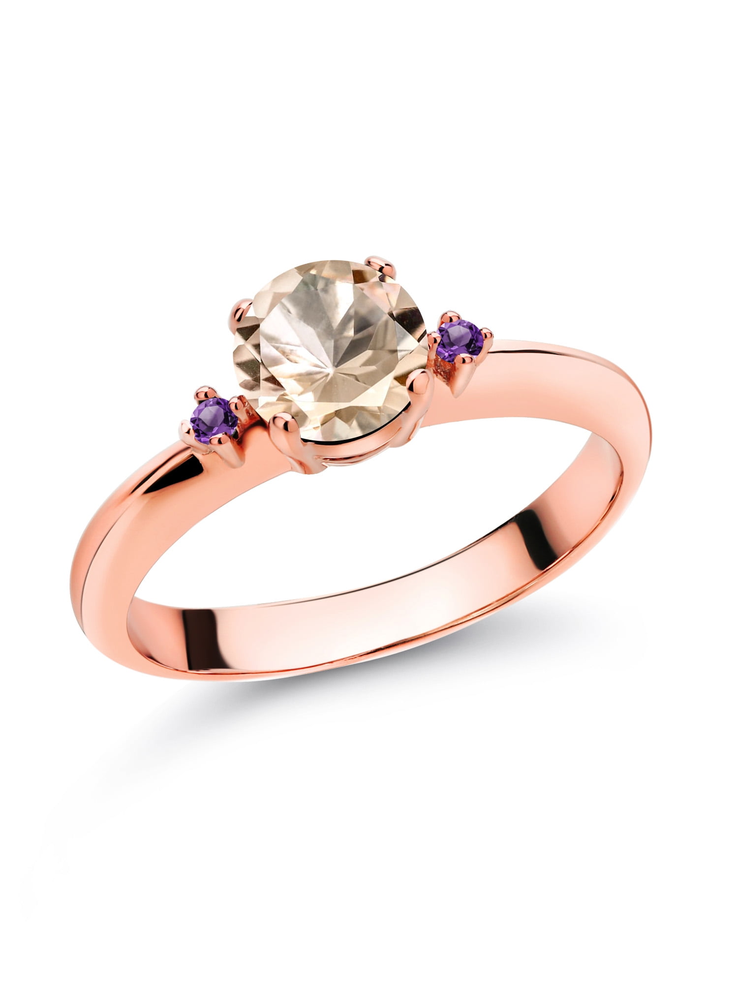 1.86 Ct Round Peach Morganite 925 Sterling Silver Ring 