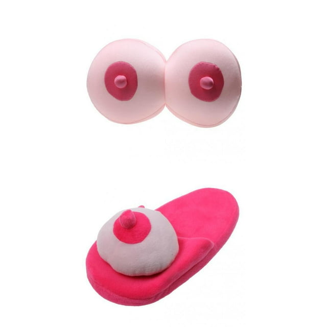 Zapatillas de pechos de cálidos + almohadas de almohada para el pecho para despedida de soltera Gloria Cojín de almohada de tetas