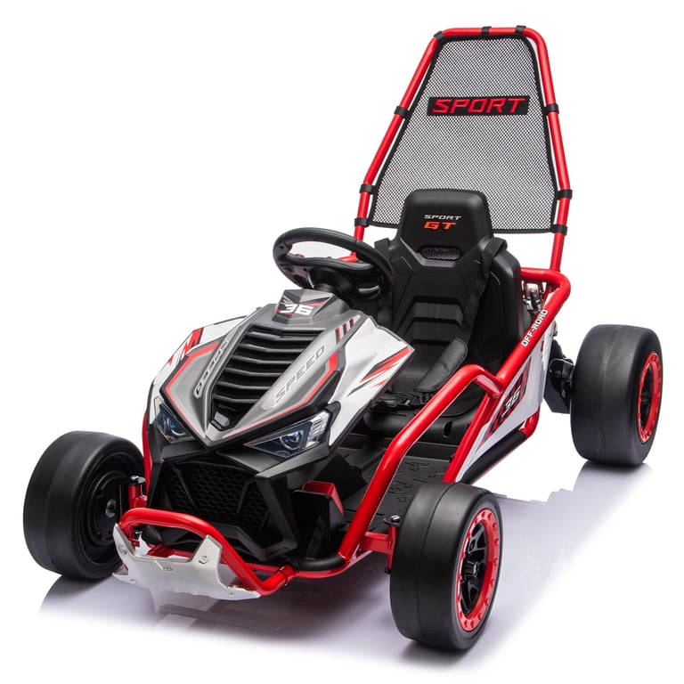 24V 400W Powered Ride on Cars, 2-IN-1 Kids Go Kart/Drift Car with