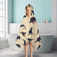 thumbnail image 6 of Beige Dinosaurs Names Pattern Hooded Bath Towel，50"x30" for Ages 3 To 12 Kids, Quick Dry Lightweight Soft Microfiber Hood Beach Towel Cover Up for Kids, 6 of 7