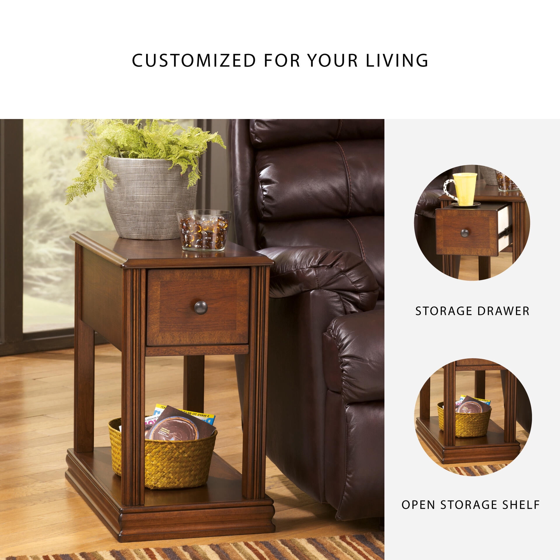 Signature Design by Ashley Contemporary Breegin Chairside End Table Brown
