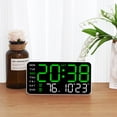 thumbnail image 4 of Cateissary Reloj de pared Digital ajustable con brillo, alarma de despertador activada por voz con pantalla de temperatura Decoración del hogar Estilo 8, 4 of 6