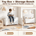 thumbnail image 5 of PAPROOS Kids Toy Box for Boys Girls, Wooden Toy Chest with Storage Bench and Safety-Hinged Lid, Modern Toy Storage Organizer for Playroom, Living Room, Toddler Room, White, 5 of 10