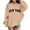 Khaki, variant on Kiijoy Tween Girls Oversize Hoodie New York Print Pullover Hooded Sweatshirt for Kids