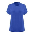 thumbnail image 3 of Taqqpue Plus Size Tops for Women Summer Casual Solid Color V Neck Short Sleeve Workout Blouse Tops Flowy Loose Fit Oversize T Shirts, 3 of 3