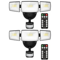 2-Packs 55W LED Security Lights Motion Sensor Light Remote Control IP65 5500LM