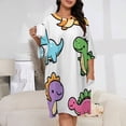 thumbnail image 2 of Cute Dinosaur Sleepshirts For Sleeping Travels Loose Sleepdress Pajama Dress Soft Nightdress Sleepwear, 2 of 7