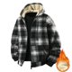 thumbnail image 4 of MHFRRA Abrigo Cálido A Cuadros para Hombre, Versátil, Forrado, Grueso y A La Moda, para Otoño E Invierno Blanco, 4 of 5