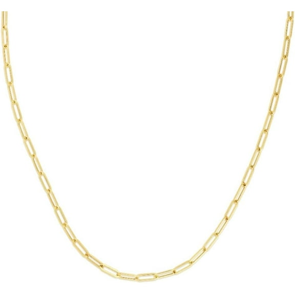 Floreo 14k Yellow Gold 3.2mm Lite Paperclip Link Chain Necklace 24 Inch