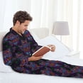 thumbnail image 6 of Daiia Paisley And Owls for Men's Long-Sleeved Pajama Set – Soft & Comfortable Sleepwear Button-Up Pajamas Cozy Lounge Wear-X-Large, 6 of 7