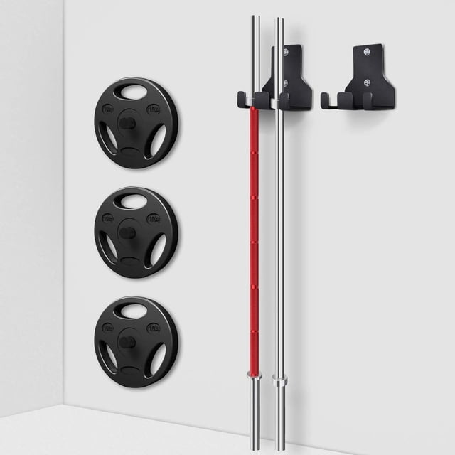 Barbell Rod Holder, Easy To Use Stainless Steel Stable Space Saving Rustproof Barbell Bar Wall Rack for Home