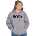 thumbnail image 3 of Minnesota MN Foodie Meat Lovers Food Unisex Fleece Graphic Zip Up Hoodie Brisco Brands 2X, 3 of 5