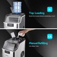 thumbnail image 3 of Countertop Ice Maker with 2 Way Water Filling, 44lbs Per Day, 3.2L Stainless Steel Ice Making Machine, 24 Cubes Ready in 14 Mins and Self-Cleaning Function, Ice Thickness Controlling, 3 of 11