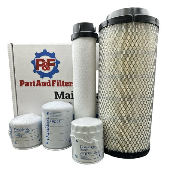 P&F Filter Kit For Takeuchi TL10 With KUB V3800 Turbo Engine.