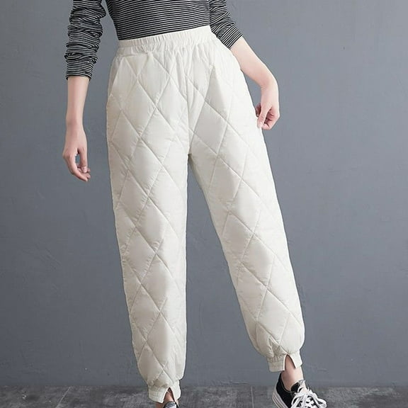 BSDJILFG Winter Pants for Women High Elastic Waist Thermal Straight Leg Loungewear Trouser L-4XL Fall Winter Clothes