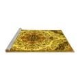 thumbnail image 2 of Ahgly Company Machine Washable Indoor Round Medallion Yellow Traditional Area Rugs, 7' Round, 2 of 4