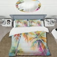 thumbnail image 3 of Designart "Pop Art Palm Trees III" Floral Bedding Covert Set - Palms & Palm Trees Multi-Color Traditional Bed Set With 2 Shams, 3 of 7