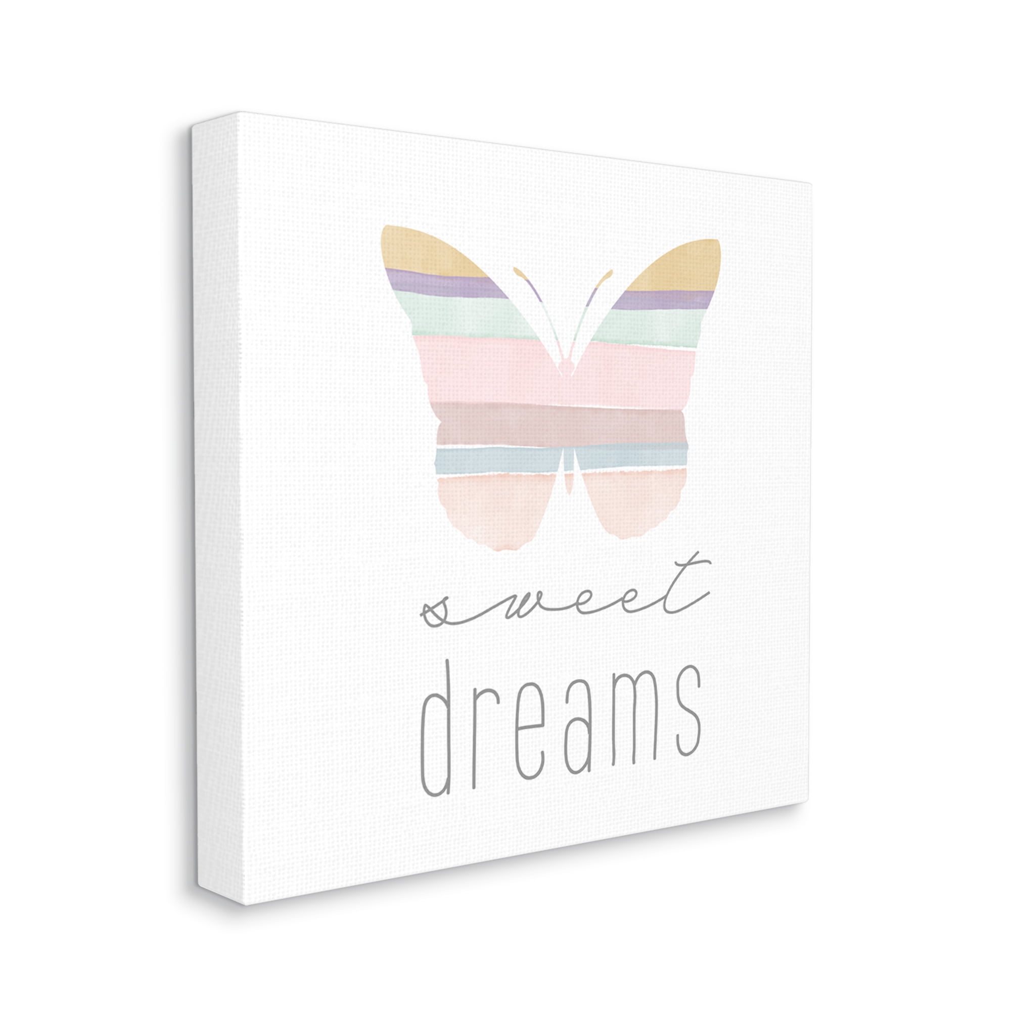 Stupell Industries Sweet Dreams Pastel Butterfly Animals & Insects Painting Gallery Wrapped Canvas Art Print Wall Art, 30 x 30