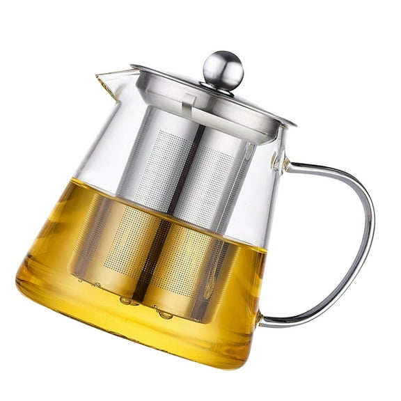 OUNONA Glass Tea Pot with Strainer Perfect for Making Tea in Featuring Stainless Steel and Glass Construction 550ml